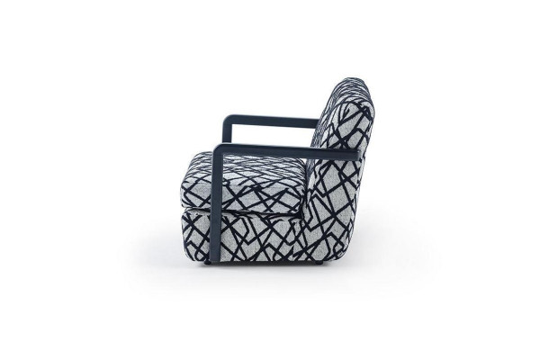 Sedia da salotto grigio-nero designer monoposto di lusso.