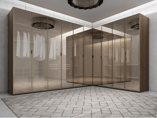 Mobile design per armadi ad angolo per lusso in camera da letto.