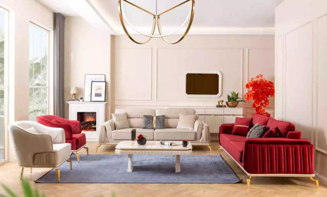 Poltrona soggiorno mobili poltrona girevole 1 posto moderno design rosso tessuto