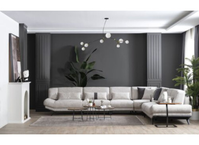 Soggiorno bianco set divano angolare a L tavolo da salotto divano 2 pezzi