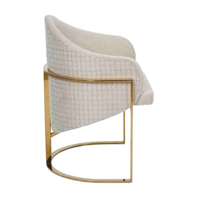 Elegante 2 sedie in metallo imbottite per sala da pranzo bianche moderne.