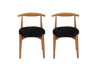 Sala da pranzo di lusso in legno 2 sedie marroni Senza braccioli Design sedia imbottita