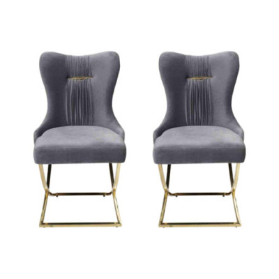 Sala da pranzo 2 sedie Sedia di lusso Grigio Poltrona Soggiorno Mobili Nuovi