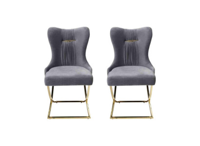 Sala da pranzo 2 sedie Sedia di lusso Grigio Poltrona Soggiorno Mobili Nuovi