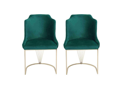 Sedia da pranzo verde di design 2x Sedie di lusso Monoposto Moderno da pranzo