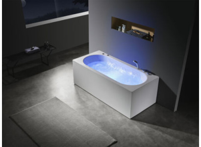 Vasca idromassaggio di lusso con idromassaggio e getti massaggianti LED.