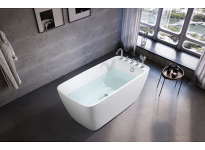 Wanne da bagno acrilica bianca vasca da bagno indipendente contemporanea.