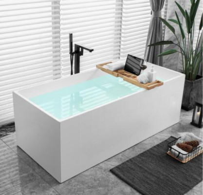 Vasca da bagno autonoma in acrilico per bagno bianca contemporanea