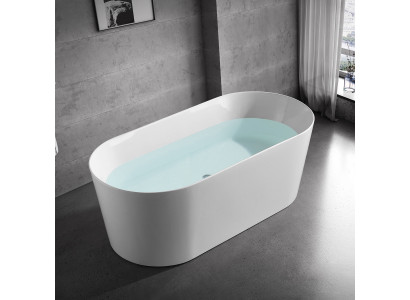 Bagno Vasca da bagno acrilica Bianca Vasca da bagno autonoma Stile contemporaneo