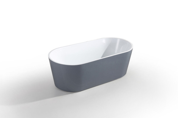 Wanne da bagno in acrilico, vasca autonoma da bagno, freestanding, grigio.