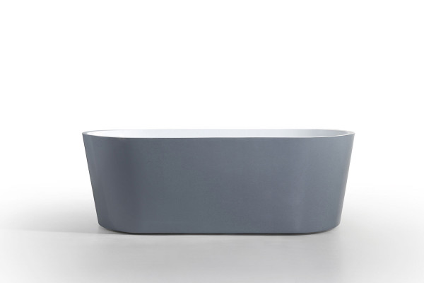 Wanne da bagno in acrilico, vasca autonoma da bagno, freestanding, grigio.