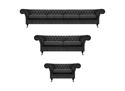 Set completo di divani Chesterfield Arredamento Divano Poltrona Soggiorno 4+2+1