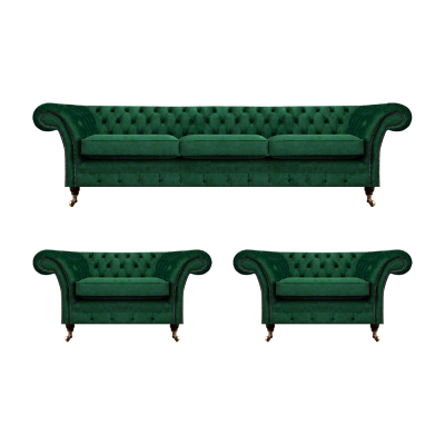 Verde Mobili Soggiorno Divani Chesterfield Set 3pz 3+1+1 Arredamento