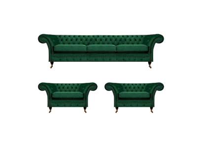 Verde Mobili Soggiorno Divani Chesterfield Set 3pz 3+1+1 Arredamento