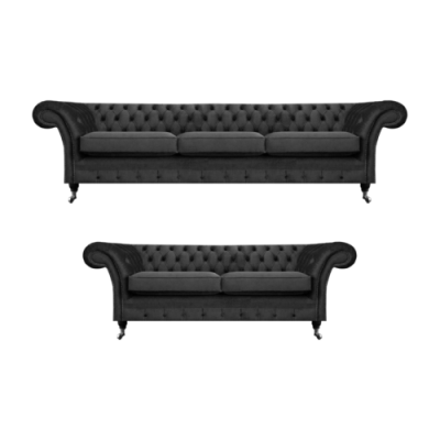 Chesterfield arredamento imbottito soggiorno divani set 2 pezzi completo 3+2