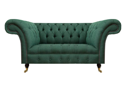 Divano soggiorno verde a due posti mobili imbottiti Chesterfield nuovo