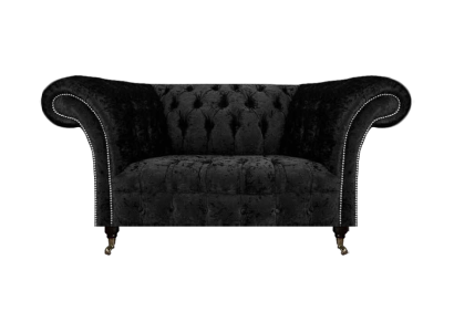 Divano Chesterfield a due posti, divano in tessuto per il soggiorno, seduta imbottita, mobili imbottiti.