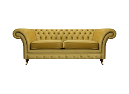 Divano divano a due posti di lusso giallo Chesterfield salotto