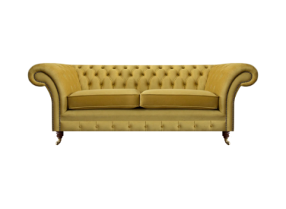 Divano di lusso a due posti in tessuto Chesterfield per il salotto.