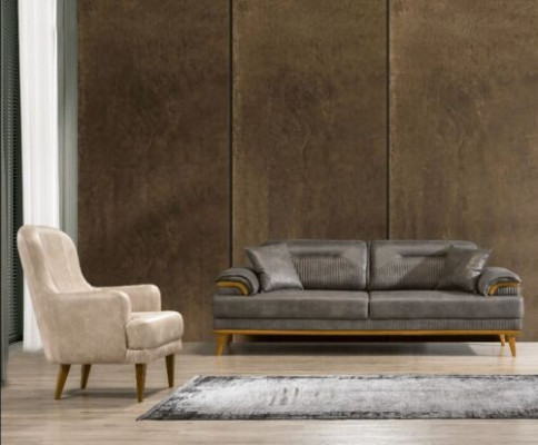 Moderni divani in tessuto per soggiorno, set di divani esclusivi 3+1 posti 2 pezzi