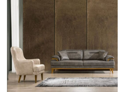 Moderni divani in tessuto per soggiorno, set di divani esclusivi 3+1 posti 2 pezzi