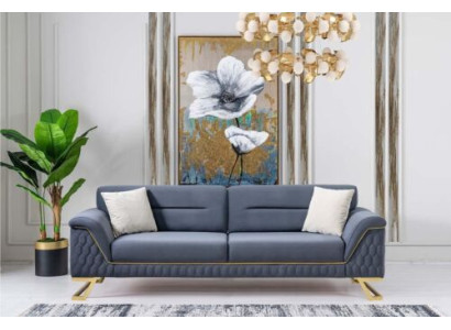 Sofà design in acciaio inossidabile blu per il salotto, moderno, di lusso, nuovo