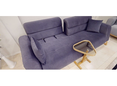 Esclusivo divano design blu a 3 posti per il soggiorno, mobili seduta di lusso