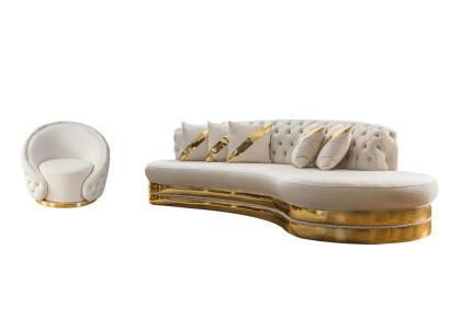 Elegante set di divani Chesterfield design per soggiorno con divano a 3 posti.