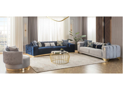 Set da salotto elegante. Divano di design a tre posti + 2 poltrone.