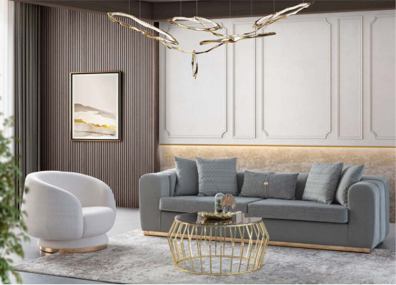 Design Sedia di lusso Poltrona Divano 1 posto Lounge televisivo Chaise Sofa Tessuto