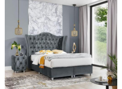 Set da camera da letto di design lussuoso con letto, 2 comodini in legno. Completamente nuovo.