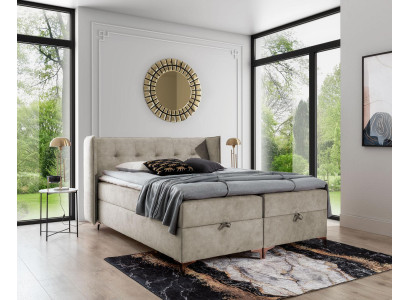 Arredamento camera da letto Letto imbottito Letto boxspring di lusso Doppio Design Mobili