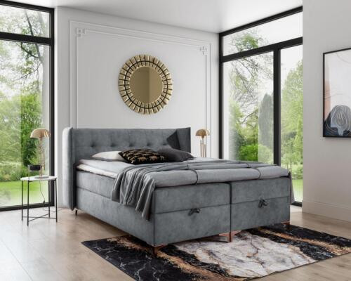 Boxspring letto 160x200cm, mobili imbottiti letto di lusso stile moderno camera da letto.