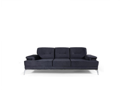 Set di divani imbottiti neri/grigi poltrone a 3 posti di design