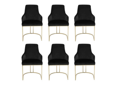 Lusso 6 sedie nere Sedia da pranzo Design mobili Moderno Sedie Nuove