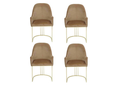 Gruppo di 4 sedie in tessuto design per sala da pranzo