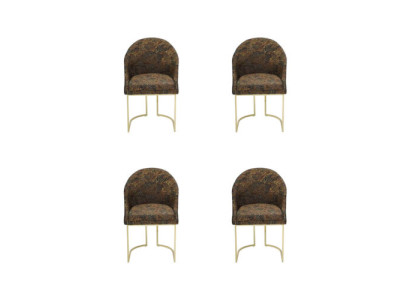 Sedie da sala da pranzo moderne Soggiorno di lusso Multicolore 4 sedie in metallo nuove