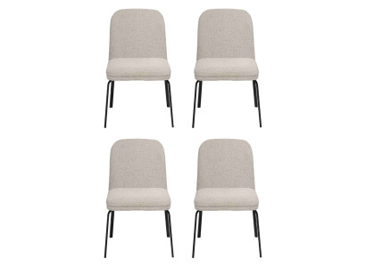 Gruppo di sedie 4x sedia set tessuto imbottitura seduta acciaio inox sala da pranzo nuovo