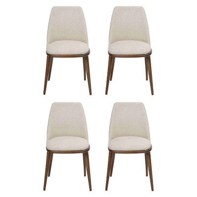 Set di sedie da pranzo bianche di design 4x sedie da cucina Sedie di lusso con struttura in legno