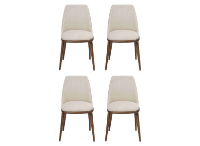 Set di sedie da pranzo bianche di design 4x sedie da cucina Sedie di lusso con struttura in legno