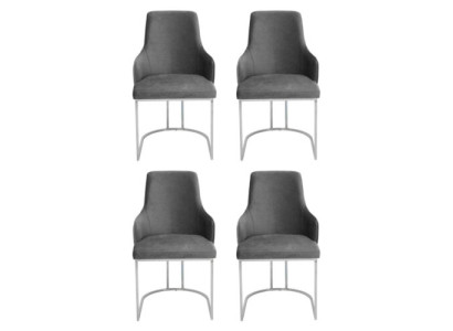 Set di sedie grigie per sala da pranzo Sedie di lusso per sedersi Mobili da cucina 4 pezzi