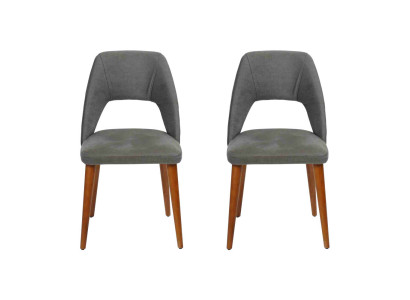 Esclusive sedie da sala da pranzo grigio-marrone Lussuose sedie in legno Mobili imbottiti