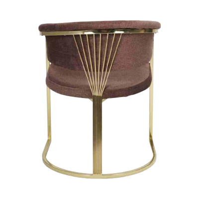 Sedia da sala da pranzo moderna di design di lusso con elementi in acciaio inossidabile e tessuto nuovo.