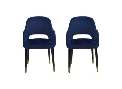 Esclusiva 2x sedie moderne blu mobili da cucina design sedia con struttura in legno.