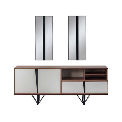 Abito soggiorno tavolo da pranzo credenza tavolo da pranzo marrone set 2 pezzi