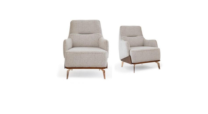 Sofà a tre posti Poltrona Divano Divano imbottito Sofa in tessuto Beige 3 pz