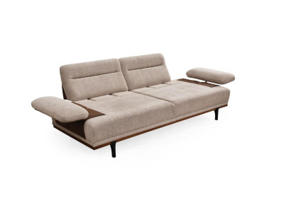 Divano in tessuto a tre posti, divano a 3 posti, divano, divano imbottito beige moderno.