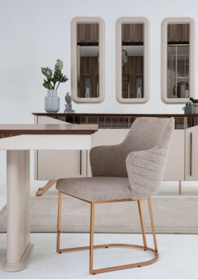 Sedia Sedia da pranzo Sedia da cucina Bianco beige Moderno Sgabello da bar di lusso