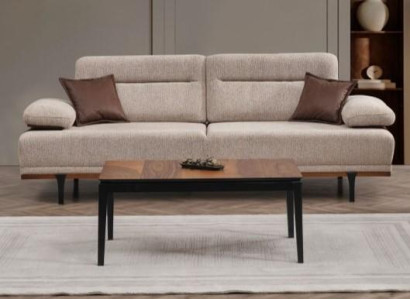 Divano in tessuto completo 3 posti poltrona beige divano 3 pezzi set imbottito