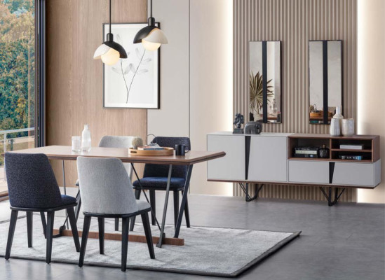 Mobile credenza di lusso in legno bianco.